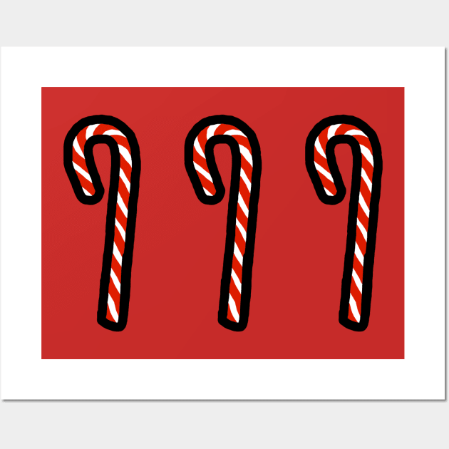 Candy Cane Trio is Christmas Food Wall Art by ellenhenryart